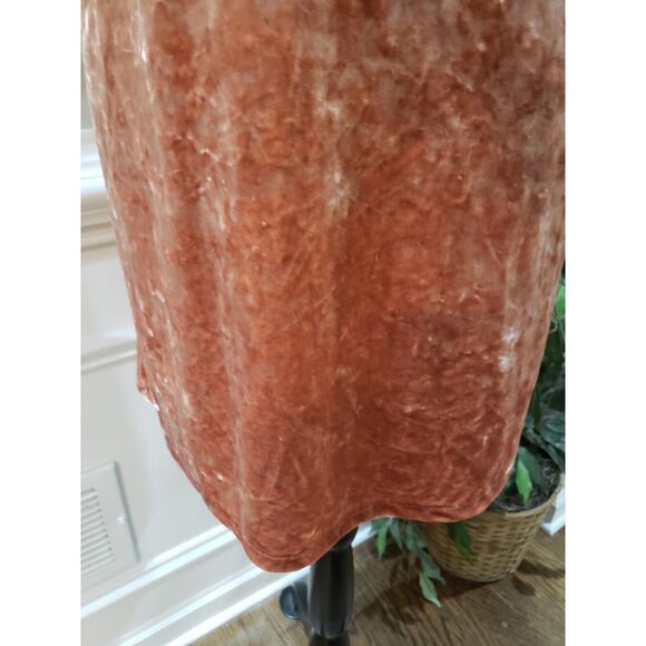 Madewell Crushed Velvet Mockneck Dress Orange Cream Size Small - Picture 4 of 12